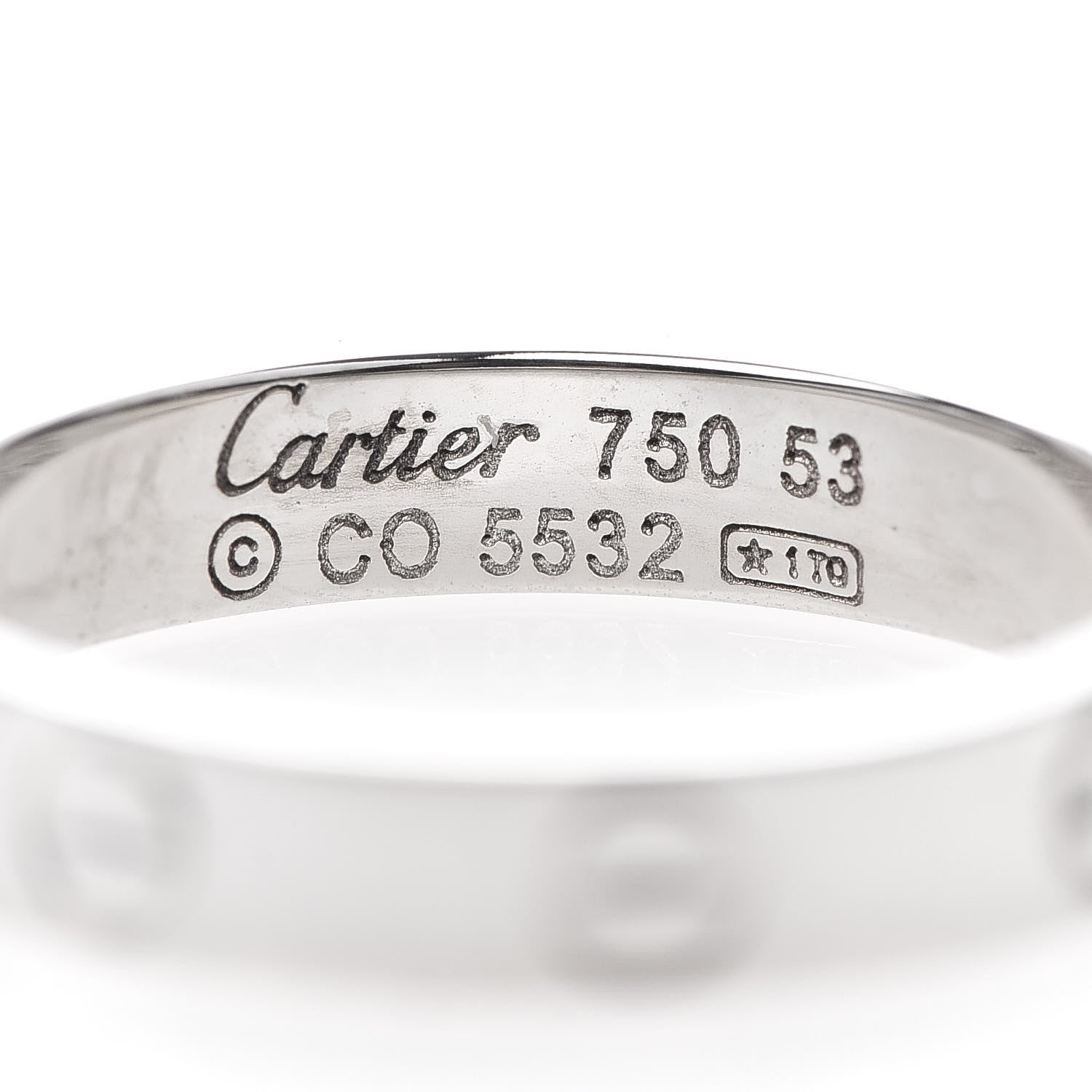 Cartier 18K White Gold 3.5mm LOVE Wedding Band Ring 53 6.25 4 of 4