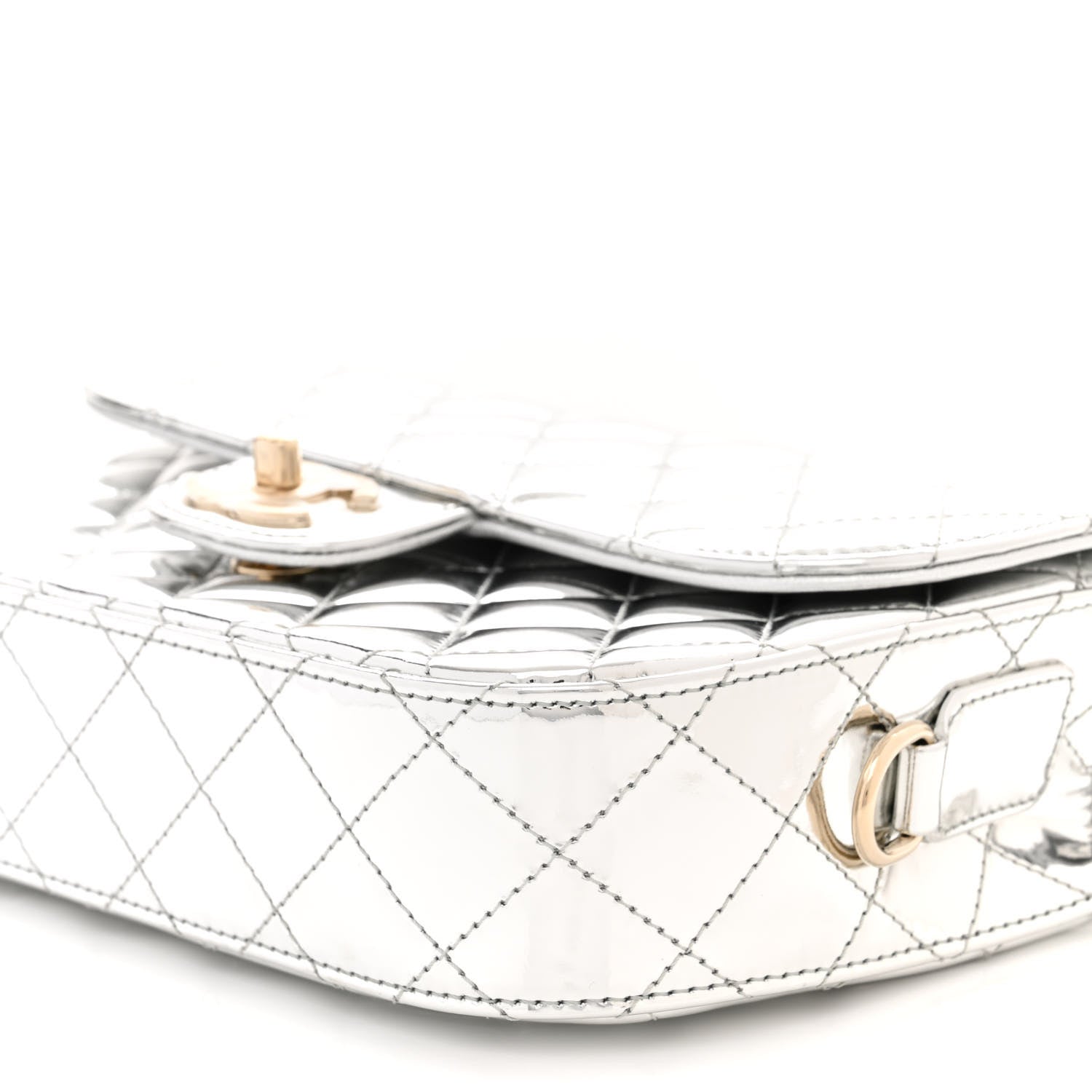 Chanel Mirror Calfskin Metallic Calfskin Medium Hollywood Boulevard Flap With Star Coin Purse Silvery 11 of 11