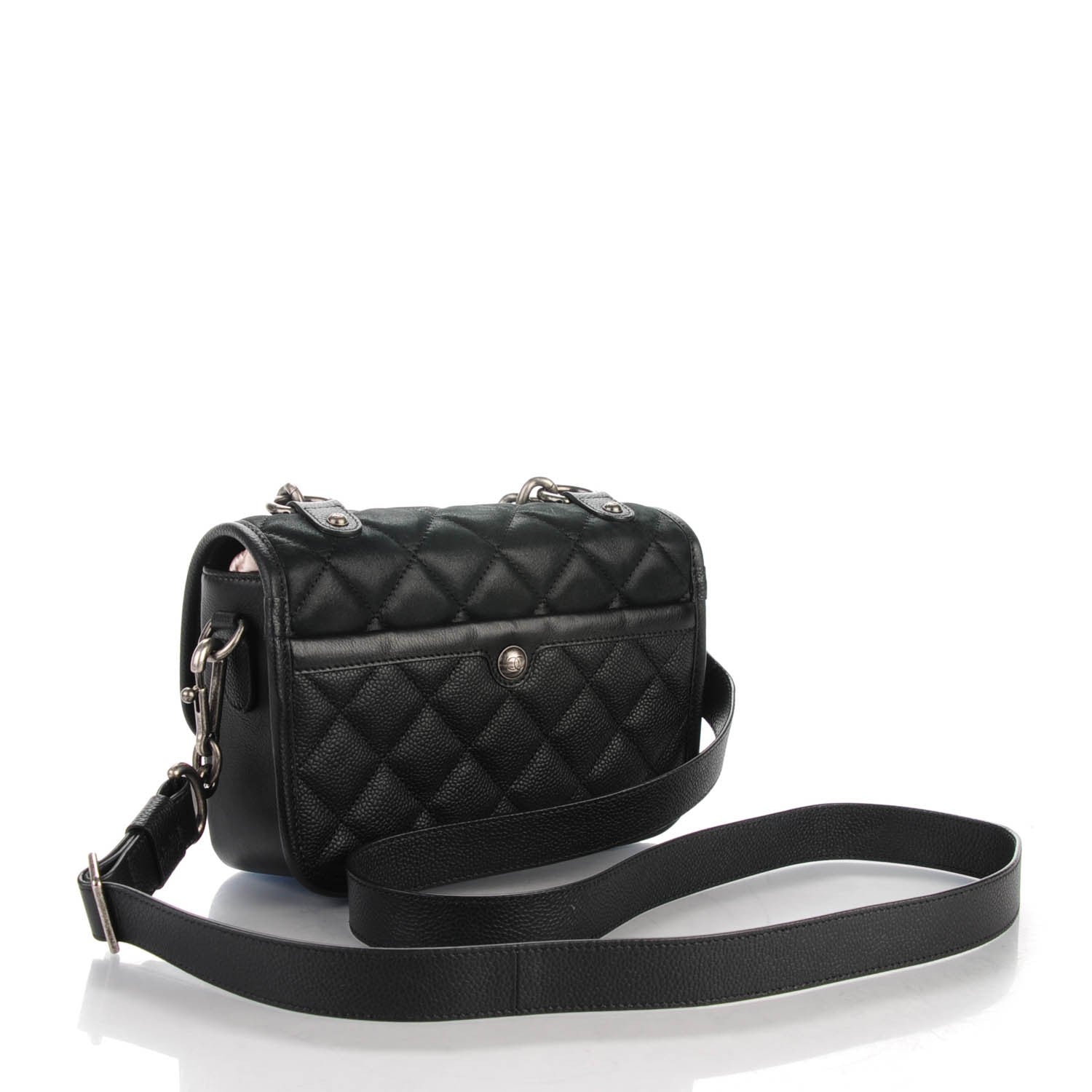 Chanel Caviar Iridescent Calfskin Quilted Small Daily Carry Messenger Black 3 of 7