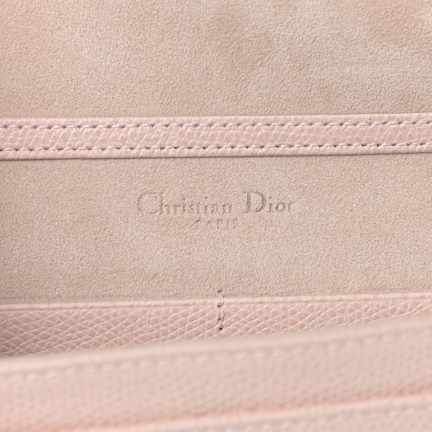 Grained Calfskin Diorama Wallet on Chain Pouch Rose Poudre