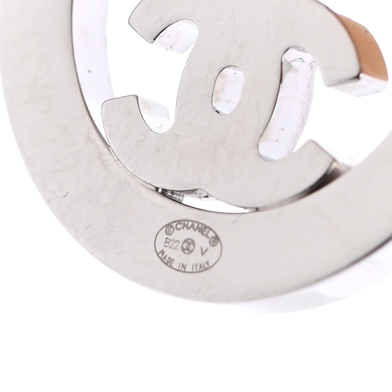 Chanel Crystal CC Round Earrings Silver 4 of 5