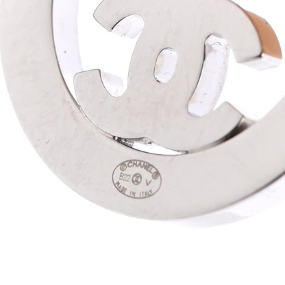 Chanel Crystal CC Round Earrings Silver 4 of 5