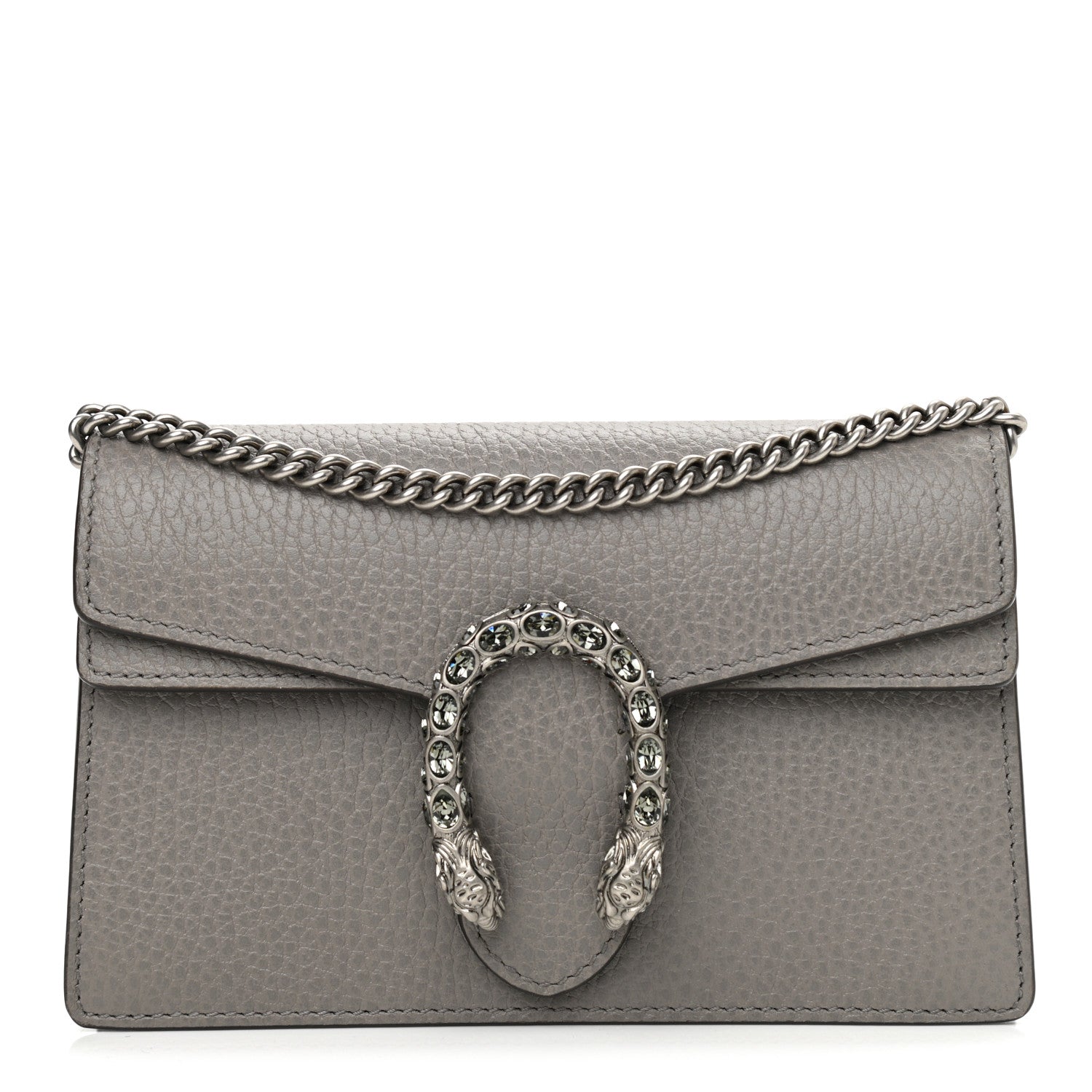 Gucci Dollar Calfskin Crystal Super Mini Dionysus Shoulder Bag Dusty Grey Black Diamond 1 of 7
