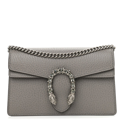 Gucci Dollar Calfskin Crystal Super Mini Dionysus Shoulder Bag Dusty Grey Black Diamond 1 of 7