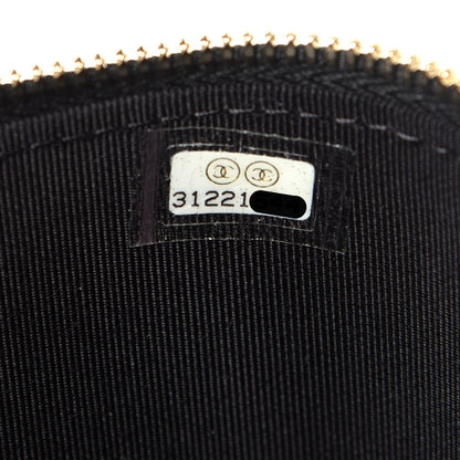 Chanel Lambskin Camellia Embossed Mini Vanity Case With Chain Black 7 of 10