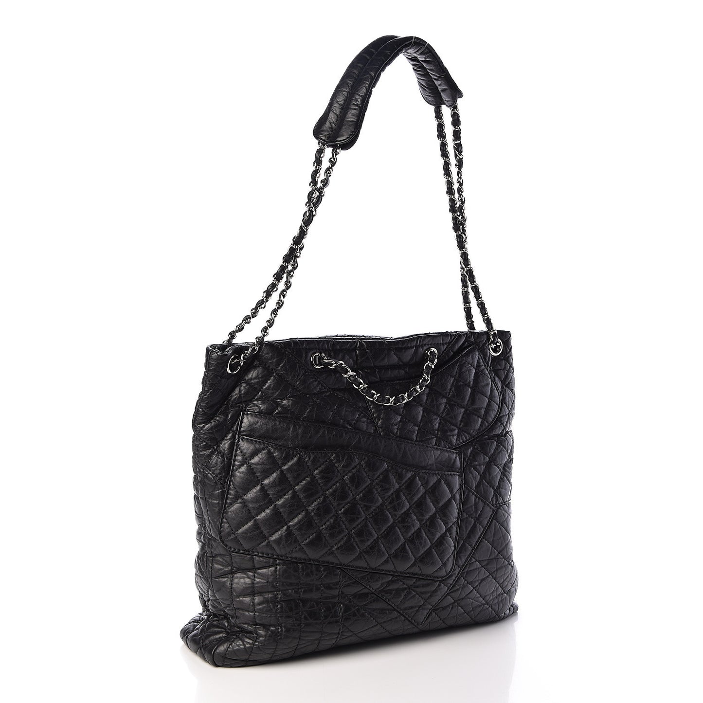 Aged Calfskin Karl's Cabas Tote Black