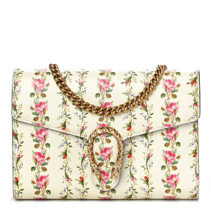 Gucci Calfskin Floral Print Mini Dionysus Chain Wallet Ivory Pink 1 of 9