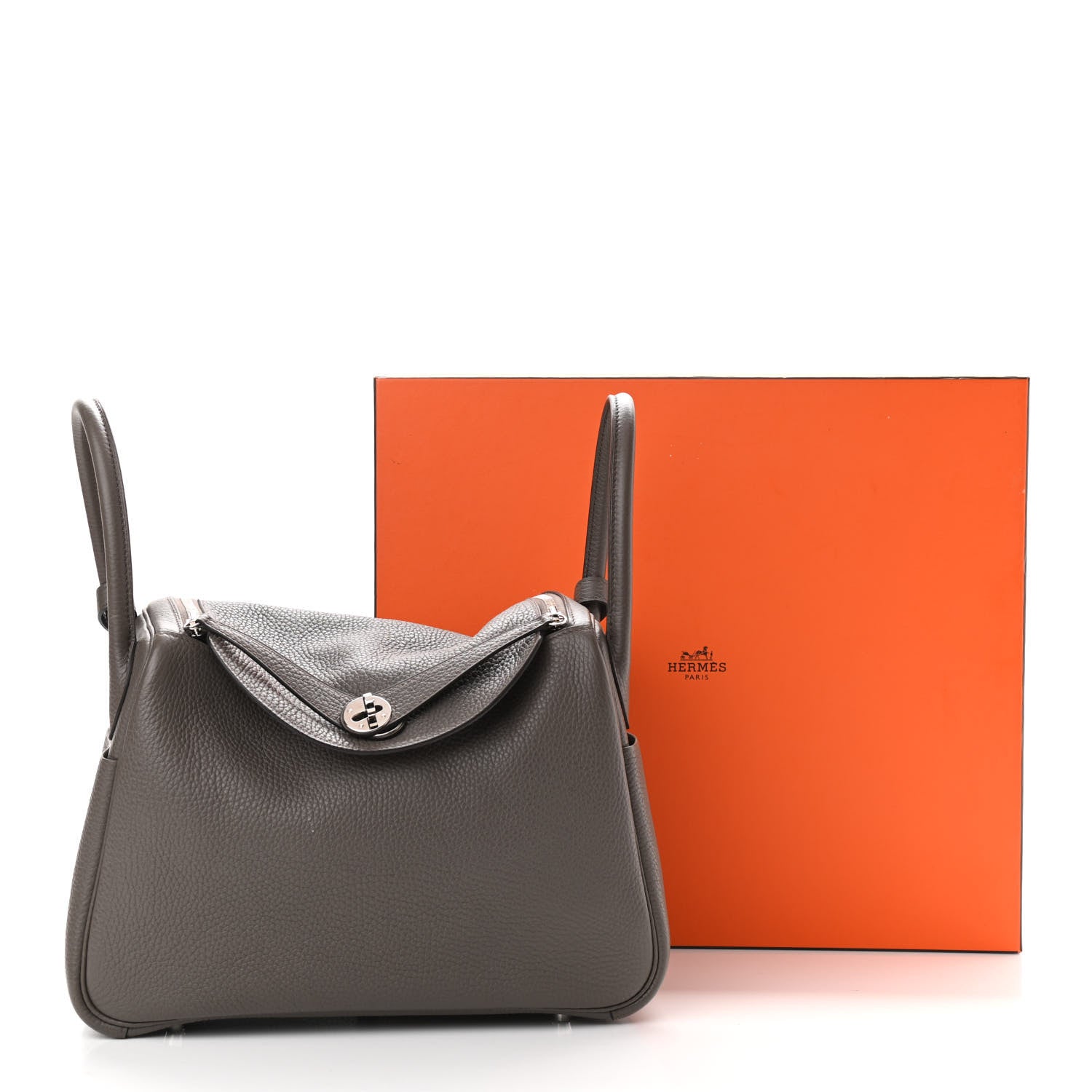 Hermes Taurillon Clemence Lindy 30 Etain 10 of 10