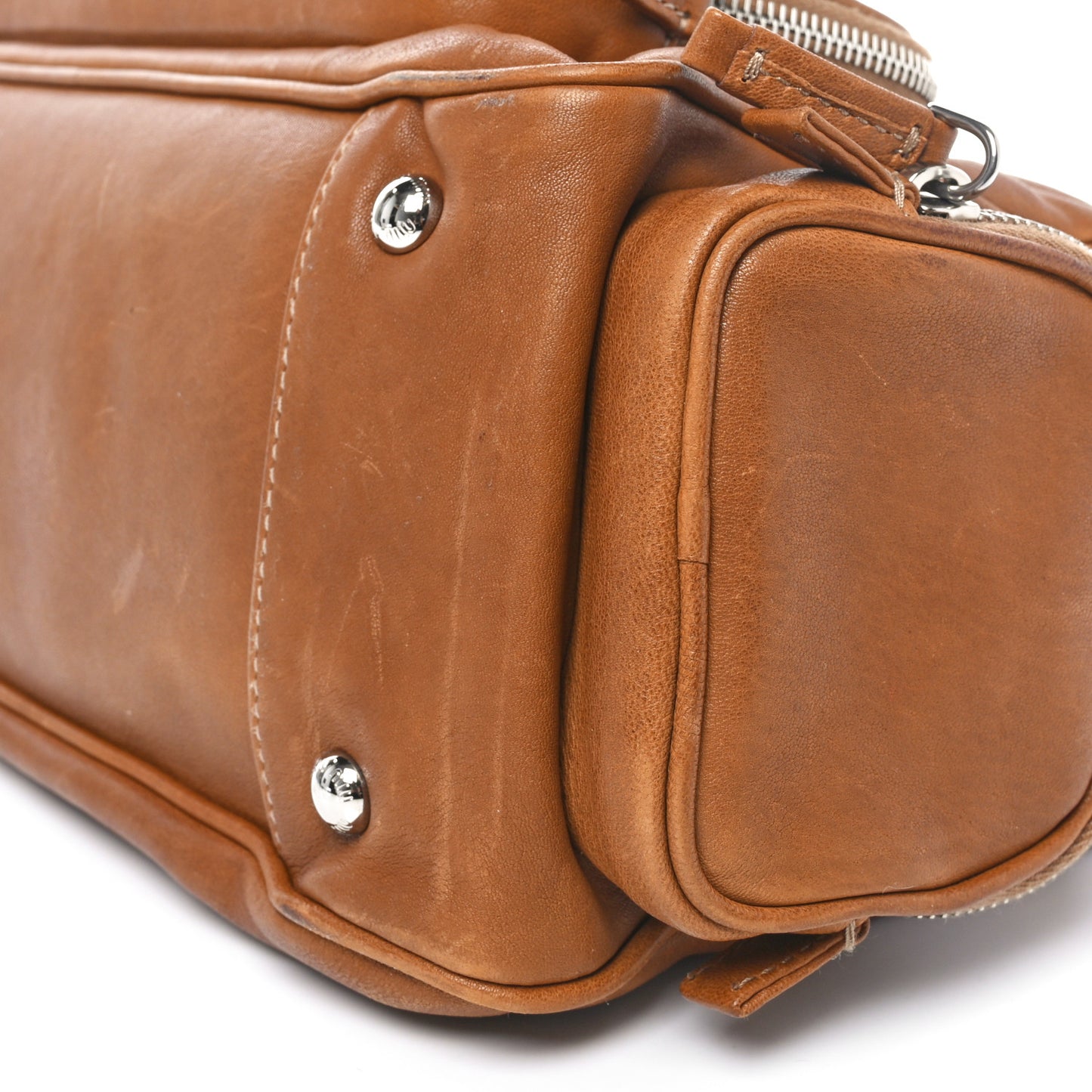 Nappa Top Handle Shoulder Bag Caramel
