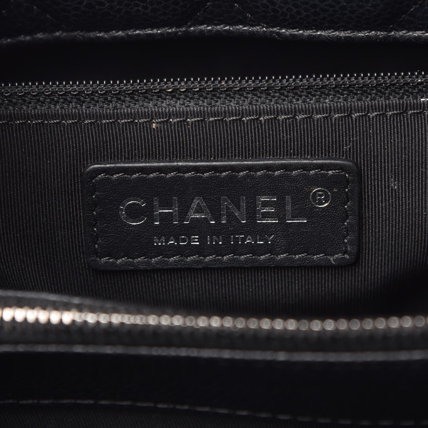 Caviar Quilted City Shopping Tote Black