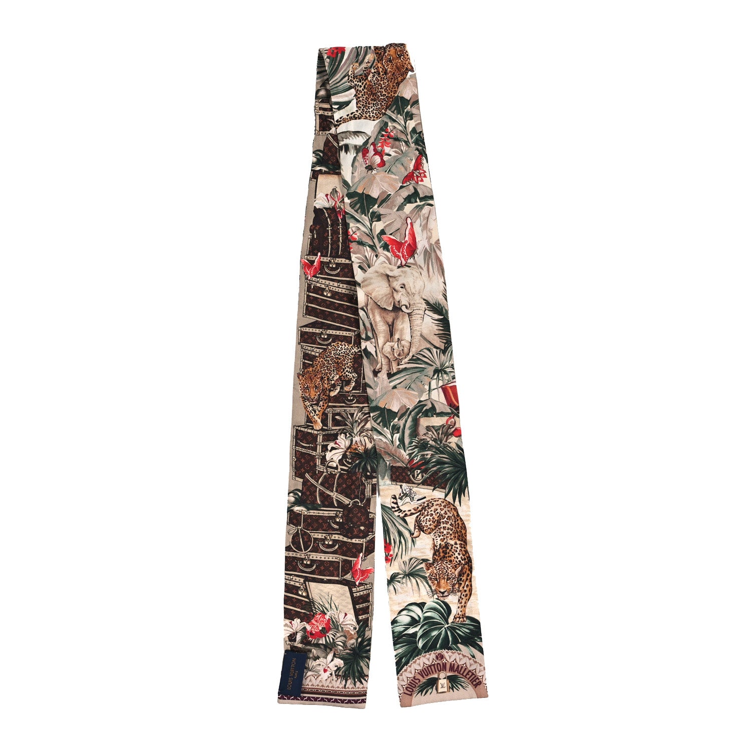 Louis Vuitton Silk Voyage Extraordinaire Bandeau Scarf Beige 2 of 4