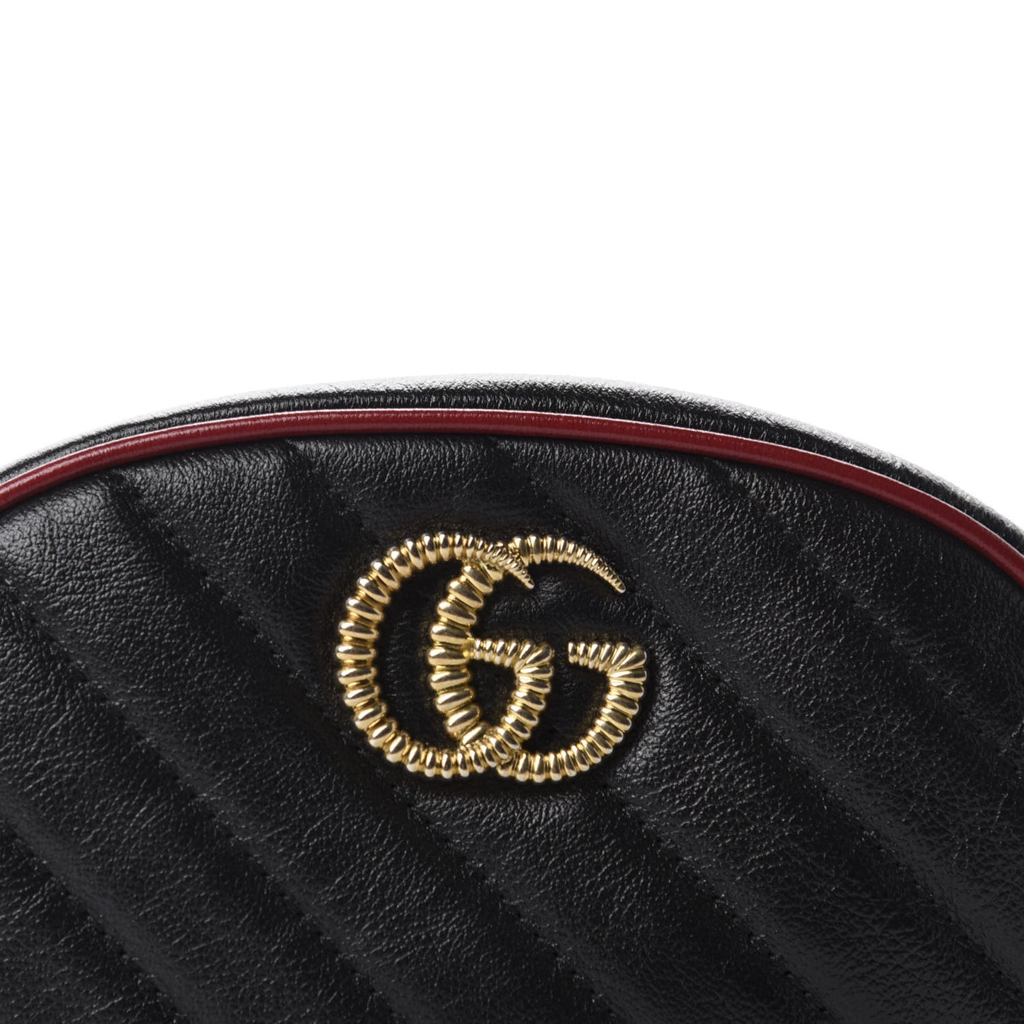 Azalea Calfskin Matelasse Diagonal Torchon GG Marmont Belt Bag 75 30 Black Romantic Cerise