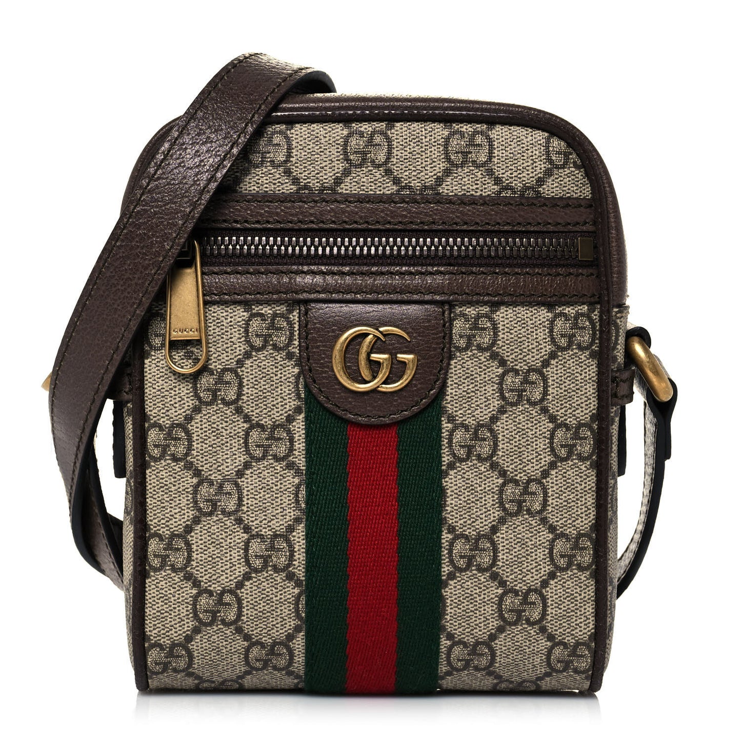 GG Supreme Monogram Web Mini Ophidia Messenger Brown