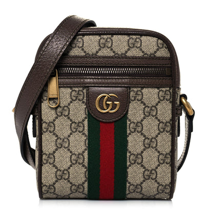 Gucci GG Supreme Monogram Web Mini Ophidia Messenger Brown 1 of 12