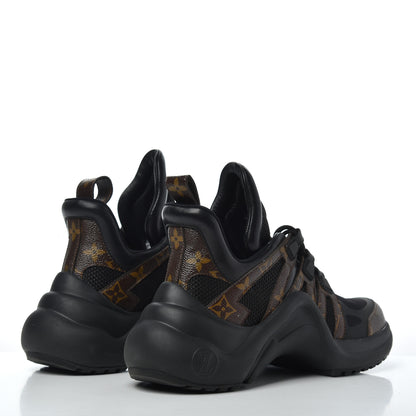 Louis Vuitton Calfskin Patent Monogram LV Archlight Sneakers 37.5 Black 4 of 12