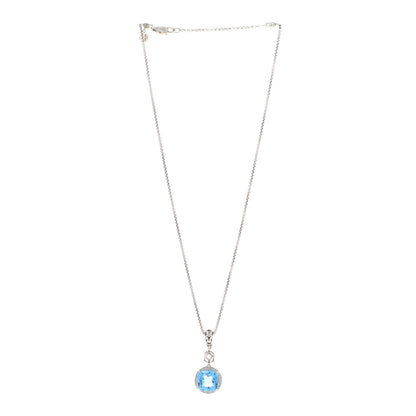 John Hardy Sterling Silver Blue Diamond Topaz Batu Naga Cushion Pendant Necklace 3 of 7