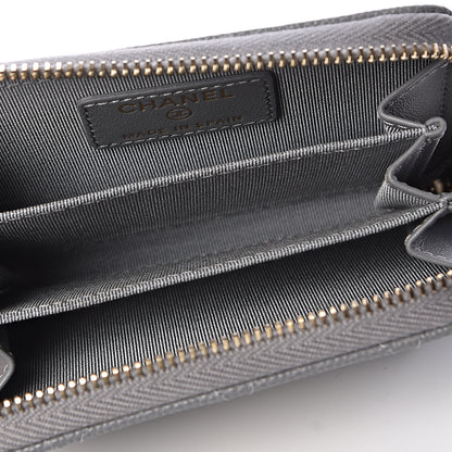 Chanel Caviar Quilted Zip Coin Purse Grey 5 of 8