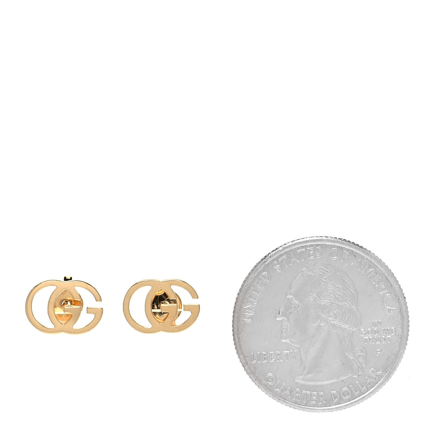 Gucci 18K Yellow Gold GG Tissue Stud Earrings 3 of 4