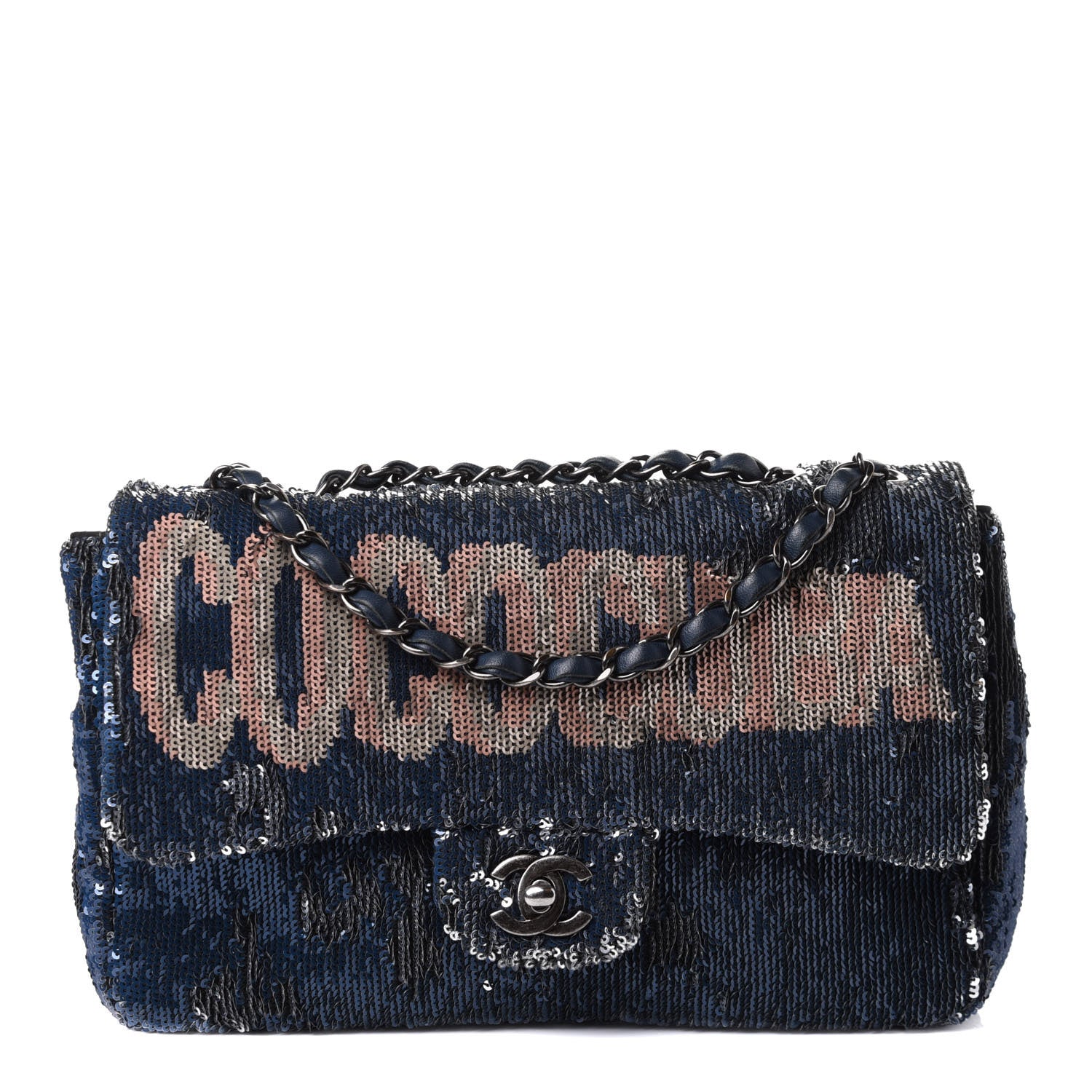 Chanel Sequin Medium Coco Cuba Single Flap Blue 1 of 11
