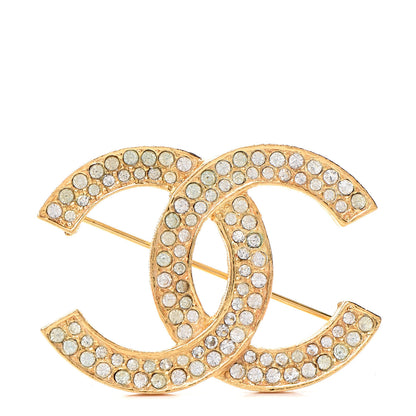 Chanel Crystal CC Brooch Gold 1 of 3