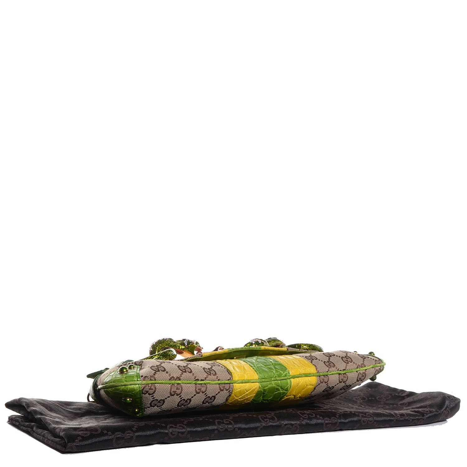 Gucci Monogram Alligator Tom Ford Snake Horsebit Clutch 4 of 7