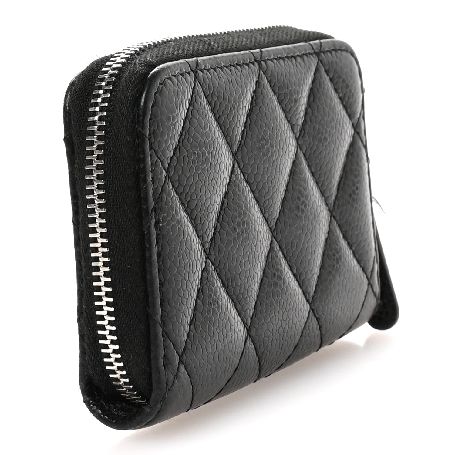 Chanel Caviar Quilted Zip Coin Purse Black 3 of 8