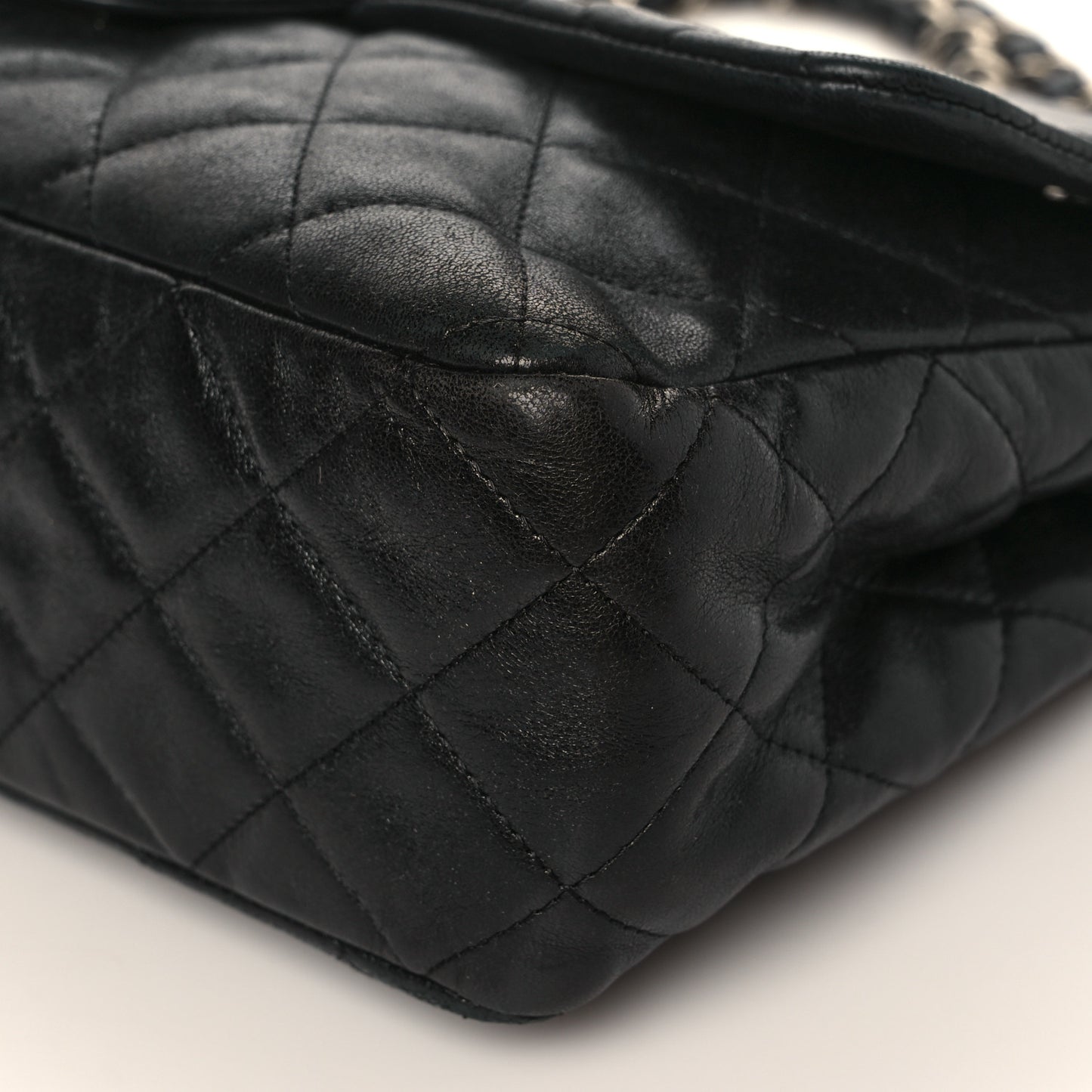 Washed Lambskin Quilted Jumbo Hybrid Reissue Flap Black