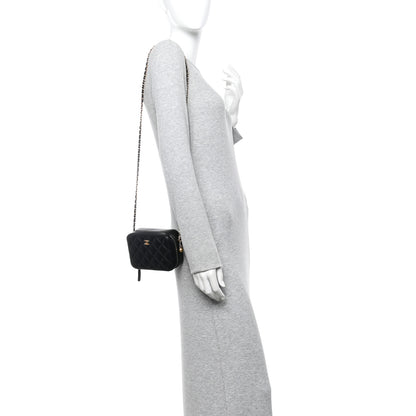 Chanel Lambskin Quilted CC Pearl Crush Camera Case Black 2 of 12