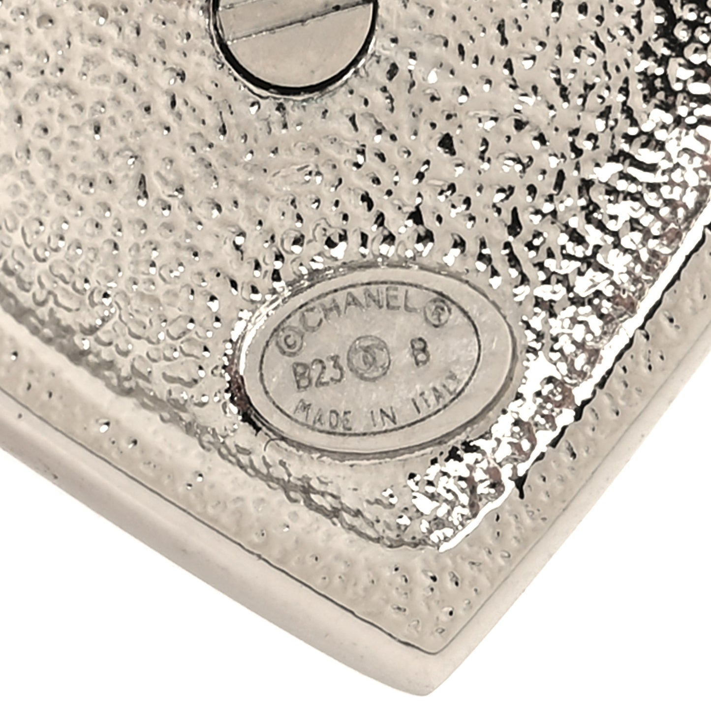 Pearl Crystal CC Heart Earrings Silver