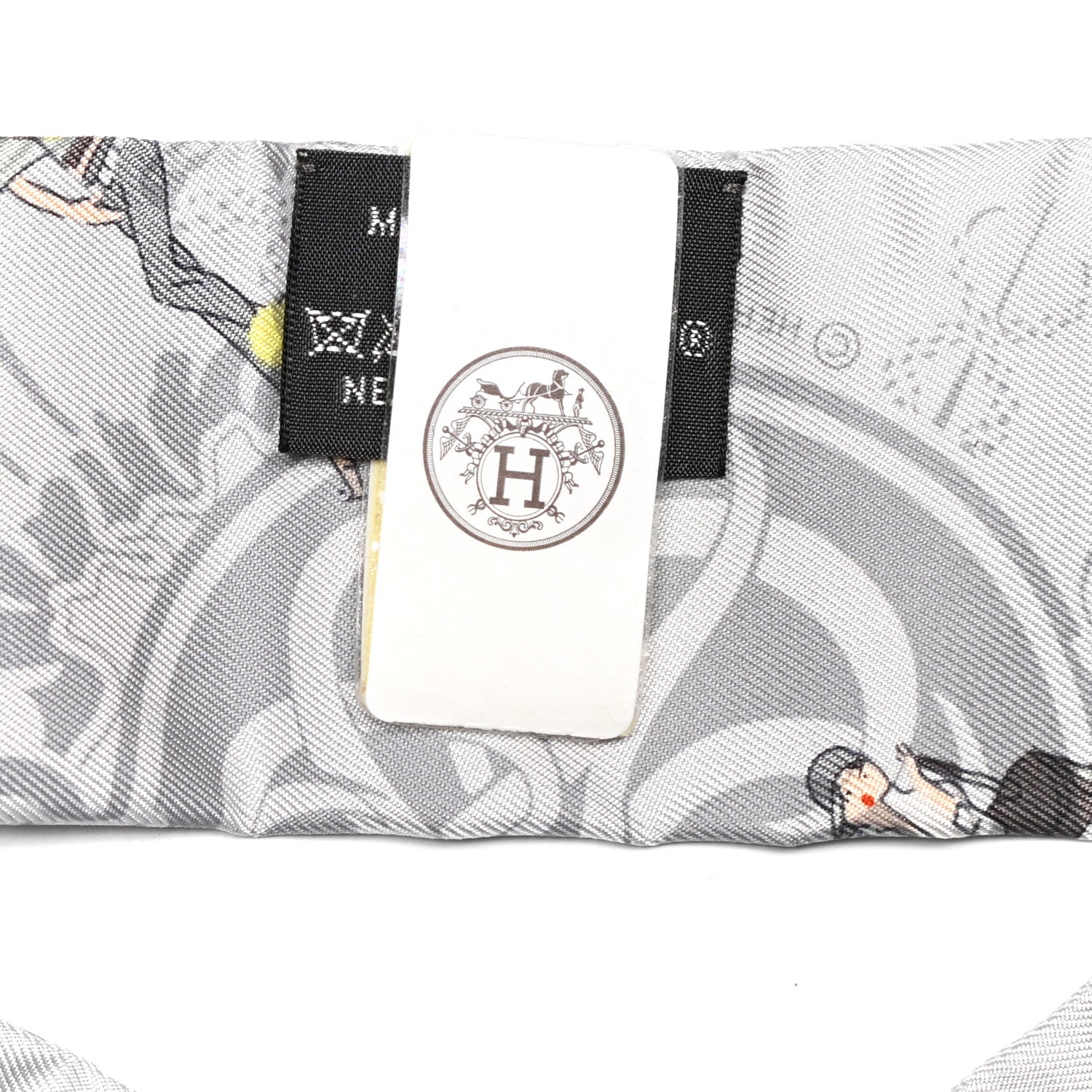 Hermes Silk Ex-Libris Les Parisie Twilly Gris Perle Jaune Soufre 4 of 4
