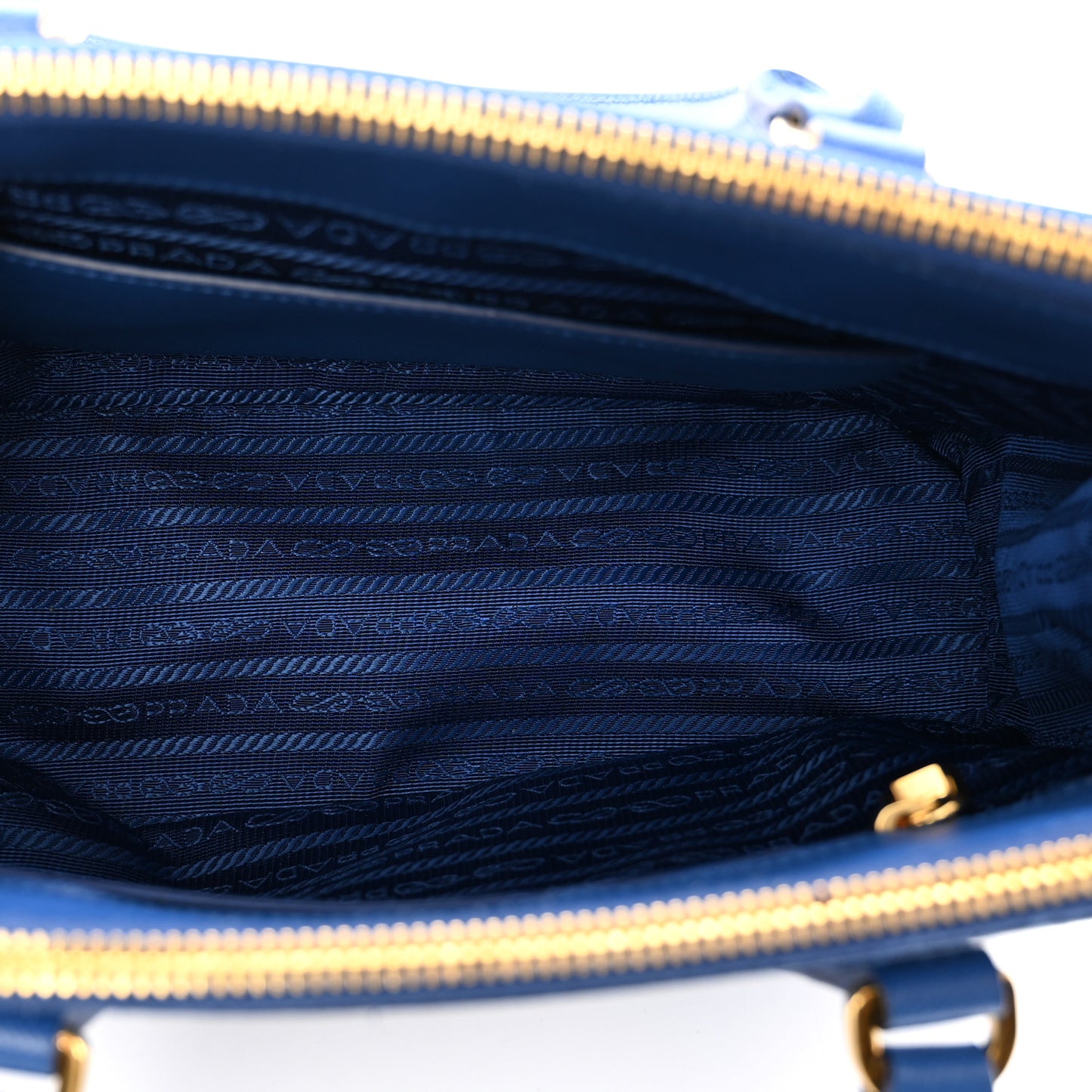 Saffiano Lux Mini Galleria Double Zip Tote Azzurro