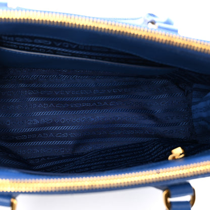 Prada Saffiano Lux Mini Galleria Double Zip Tote Azzurro 6 of 12