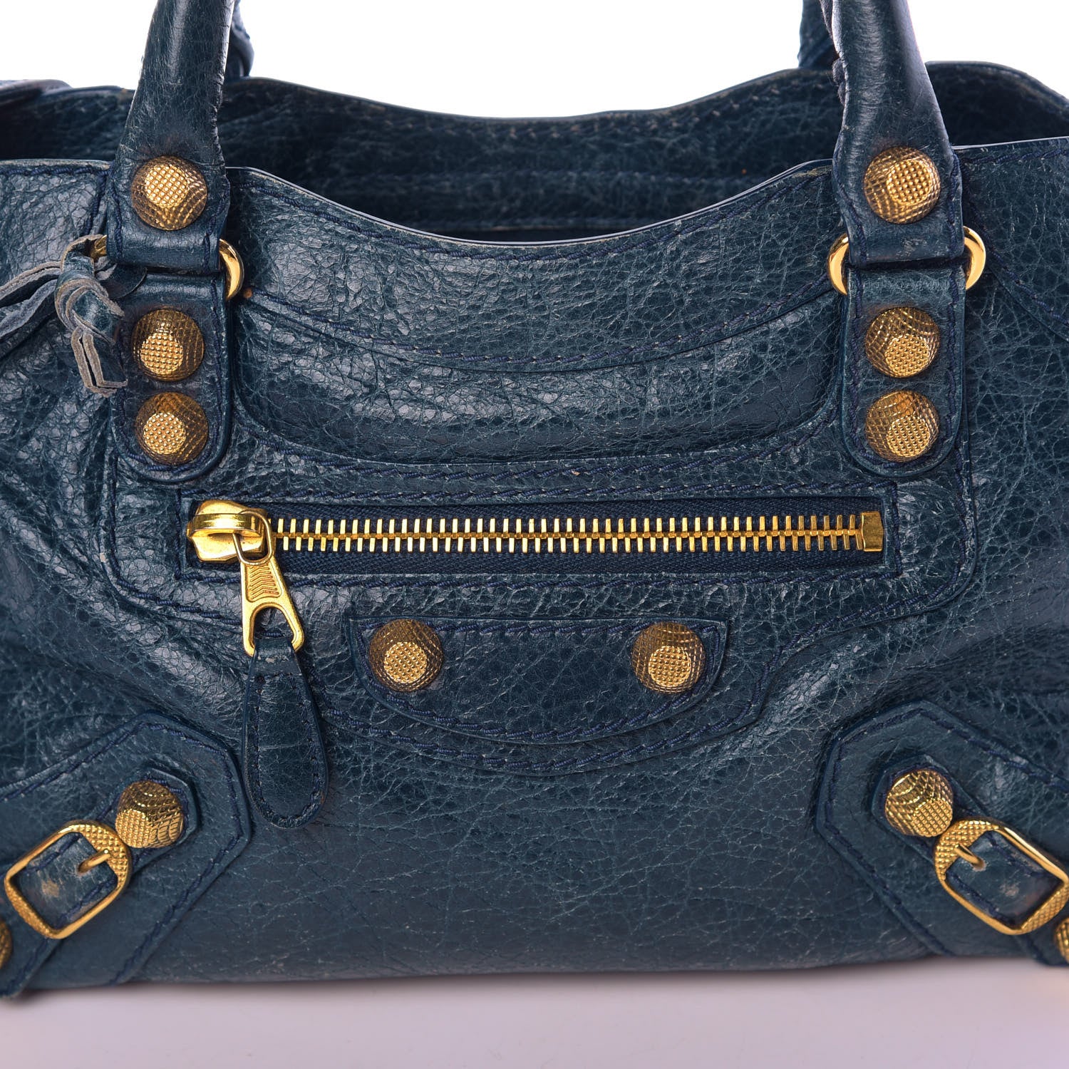 Balenciaga Agneau Giant 12 Gold Hardware Mini City Bleu Mineral 8 of 16