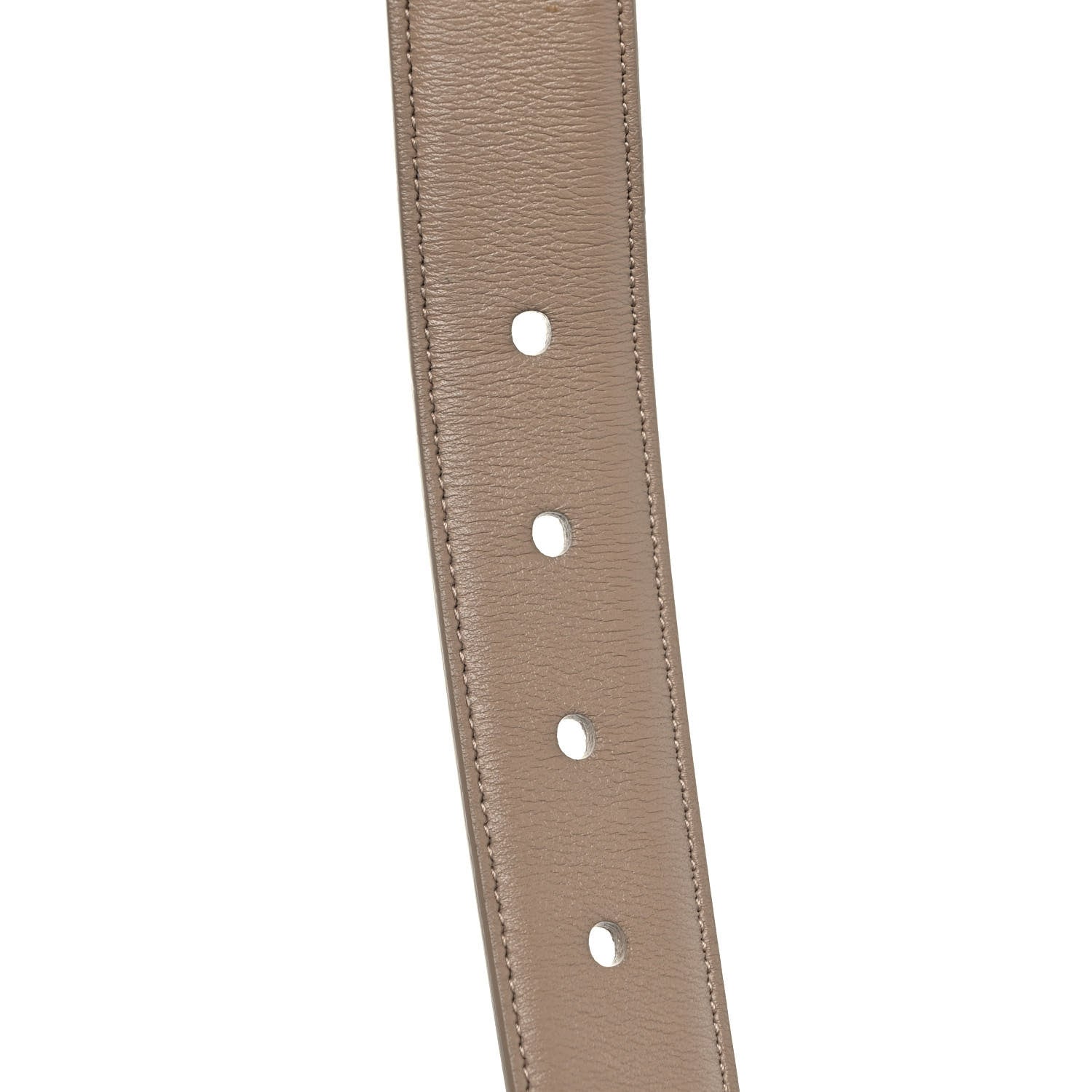 Saint Laurent Smooth Calfskin Monogram Square Buckle Belt 75 30 Dark Beige 3 of 5
