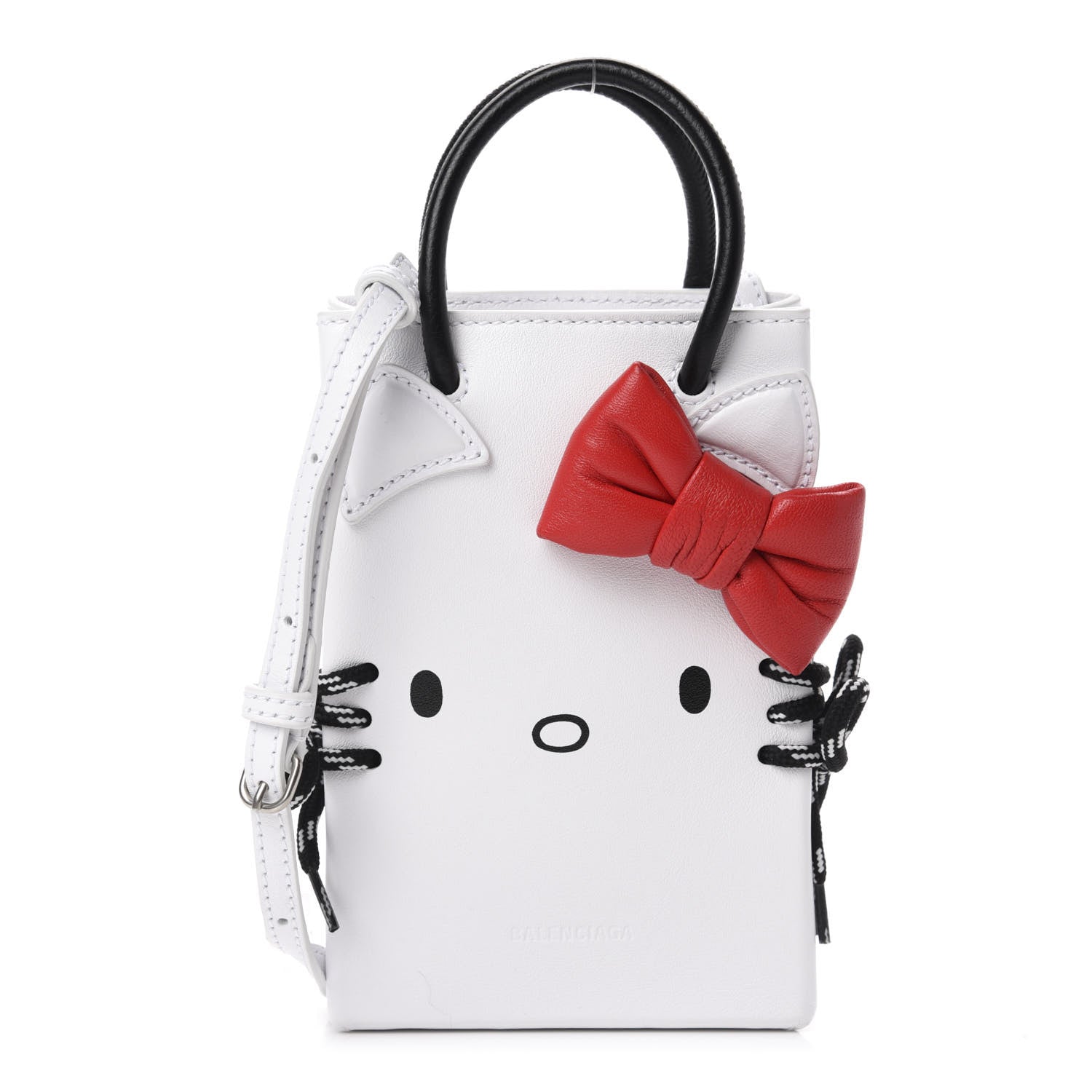 Balenciaga Calfskin Hello Kitty Phone Holder White 1 of 10
