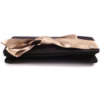 Chanel Satin Bow Clutch Black 4 of 9