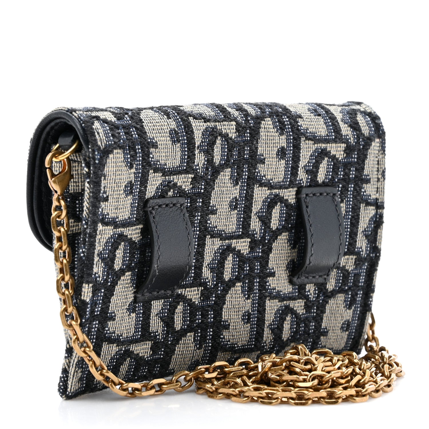 Christian Dior Oblique Nano Saddle Chain Pouch Blue 3 of 10