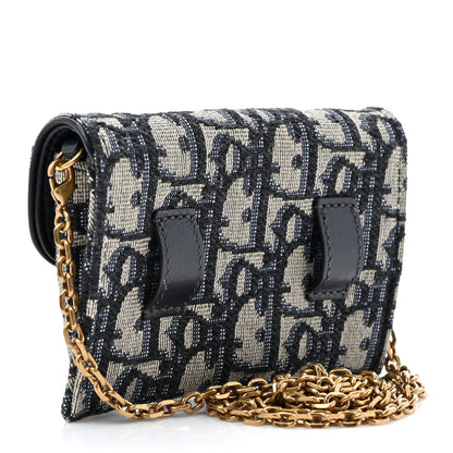 Christian Dior Oblique Nano Saddle Chain Pouch Blue 3 of 10