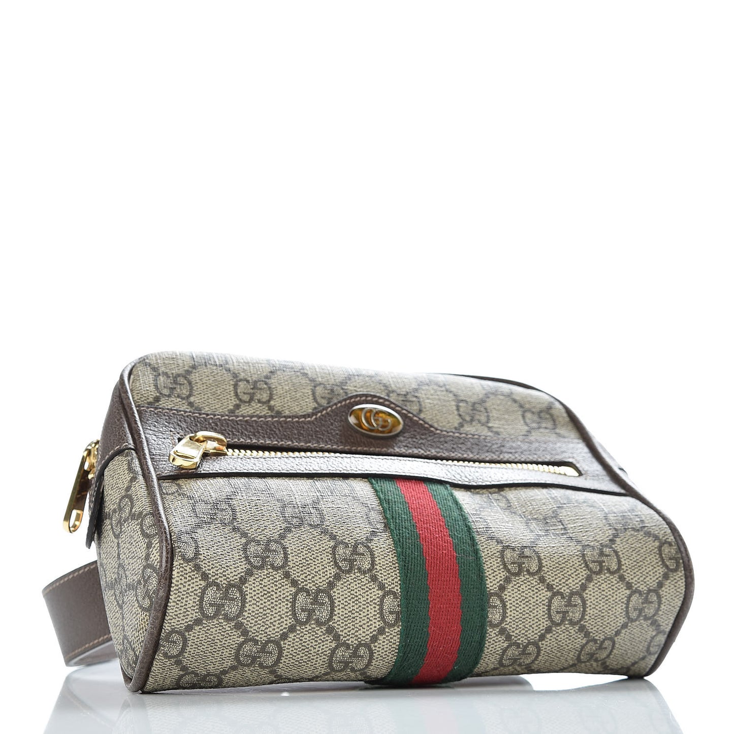 GG Supreme Monogram Web Small Ophidia Belt Bag 85 34 Dark Brown