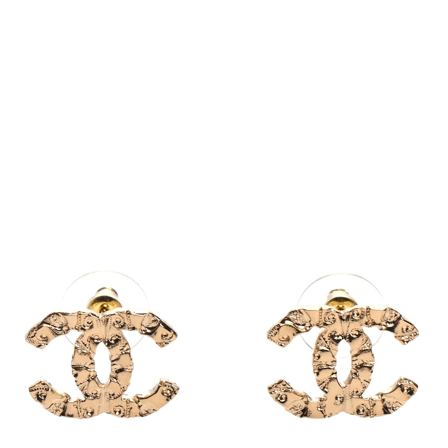 Textured CC Earrings Gold