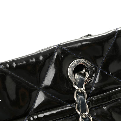 Chanel Patent Quilted Timeless CC Soft Tote Blue 13 of 14