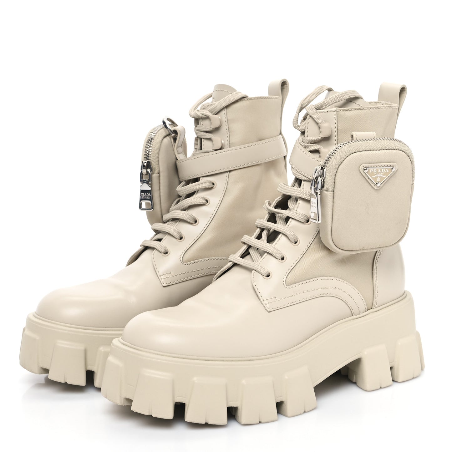 Spazzolato Rois Re-Nylon Metal Triangle Logo Monolith Pouch Pocket 55mm Boots 37.5 Deserto