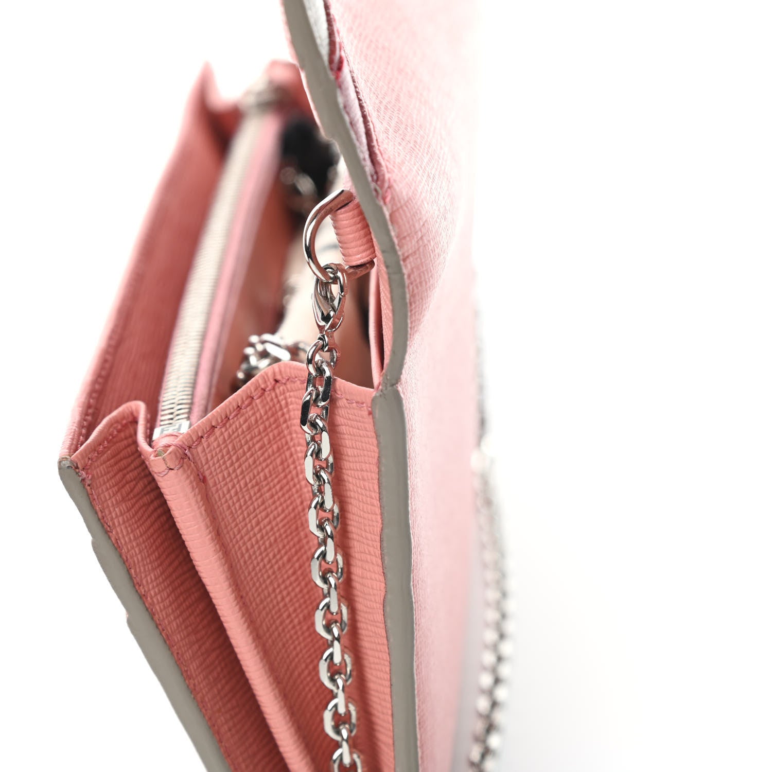 Fendi Vitello Elite Crystal Eye Monster Continental Wallet on Chain Grigio Polvere Ribes Multicolor 13 of 13