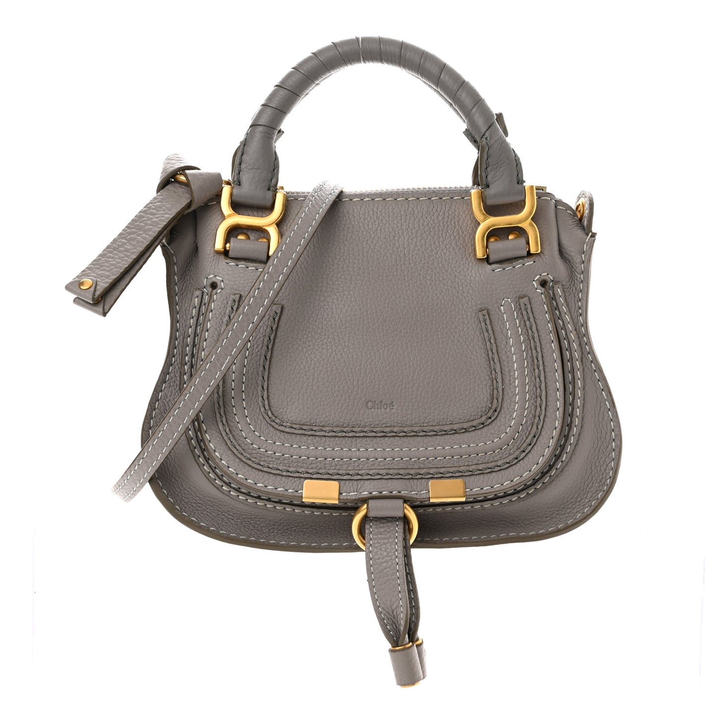 Calfskin Mini Marcie Satchel Cashmere Grey