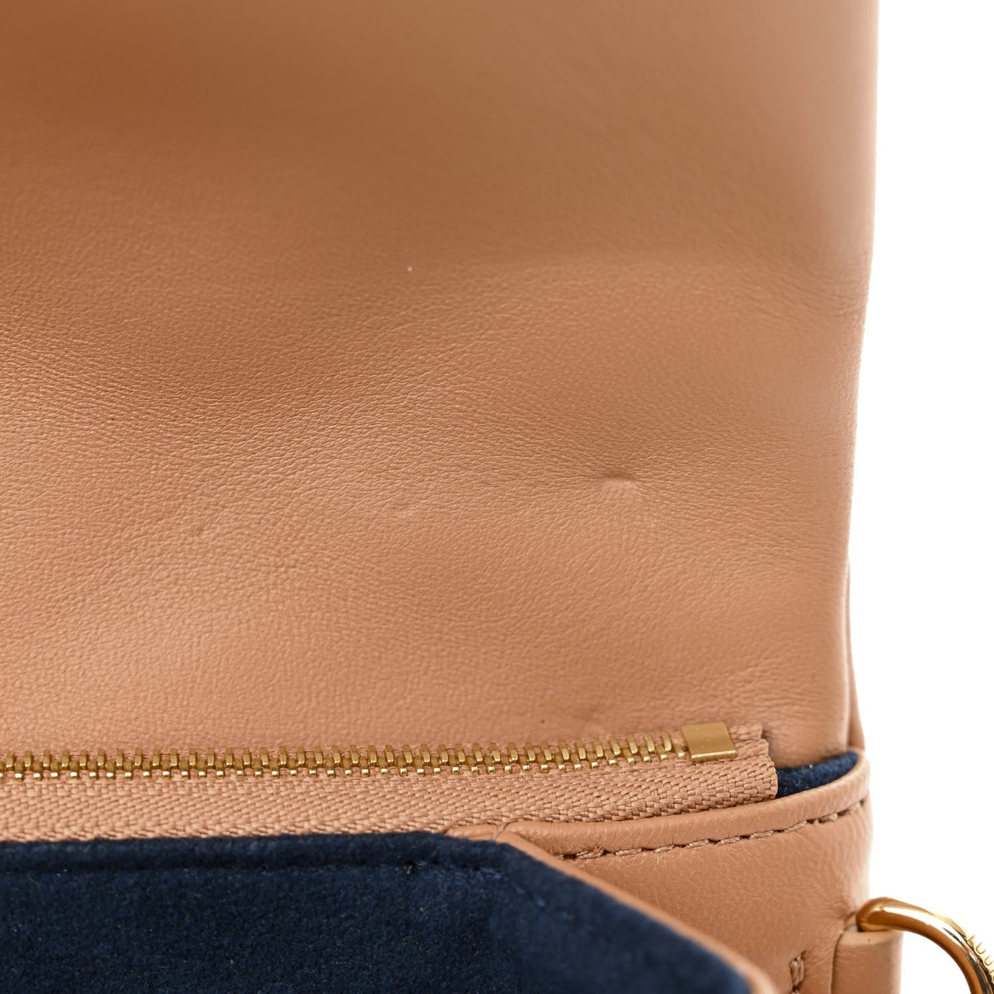 Lambskin Embossed Monogram Pochette Coussin Camel