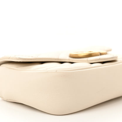 Gucci Calfskin Matelasse Super Mini GG Marmont Shoulder Bag White 9 of 15