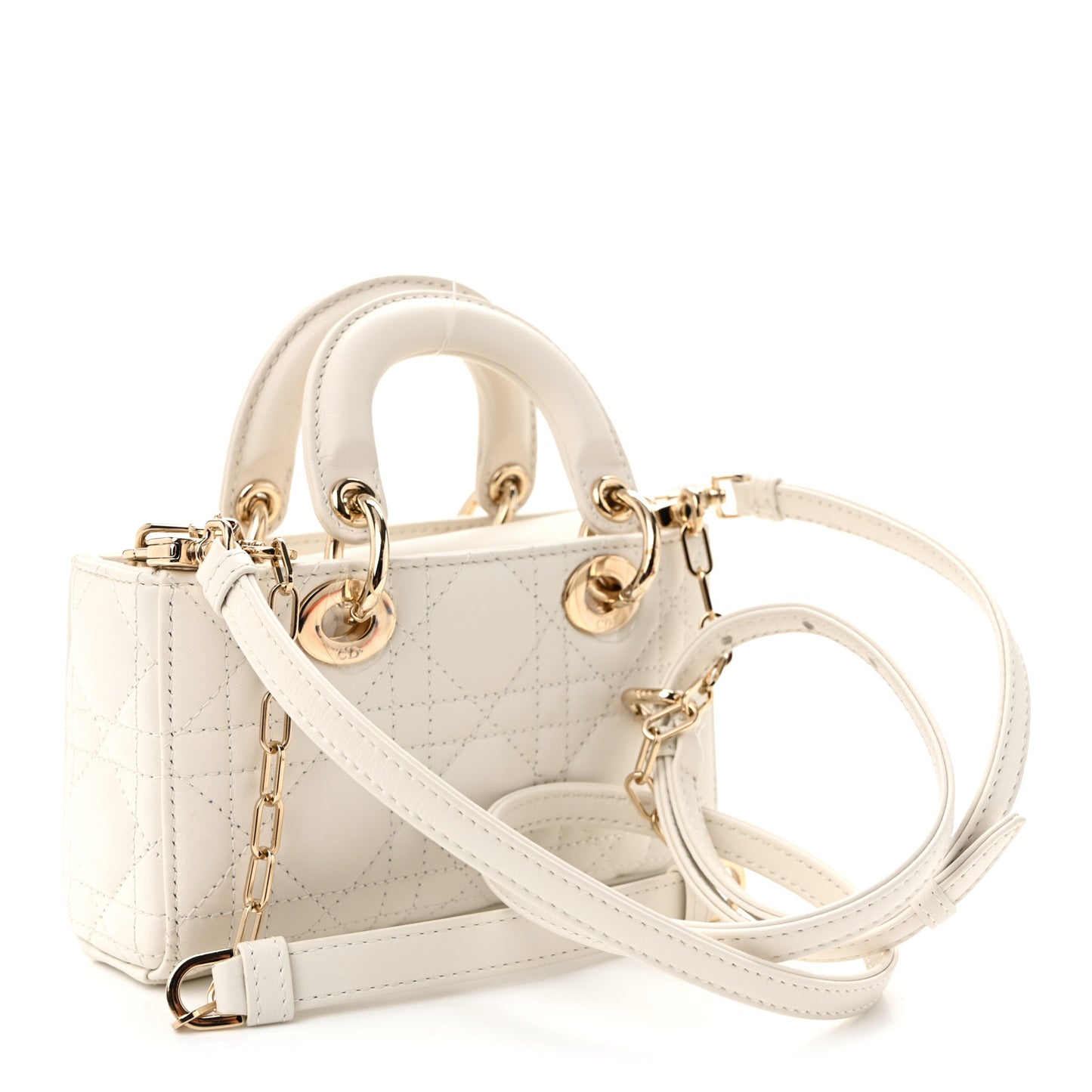Lambskin Cannage Micro Lady D-Joy Latte