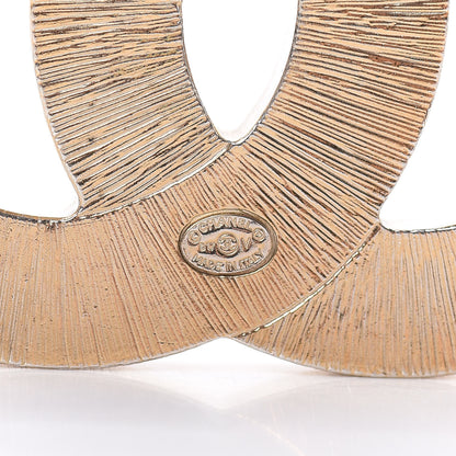 Chanel Metal Quilted CC Brooch Silver Gold 3 of 4