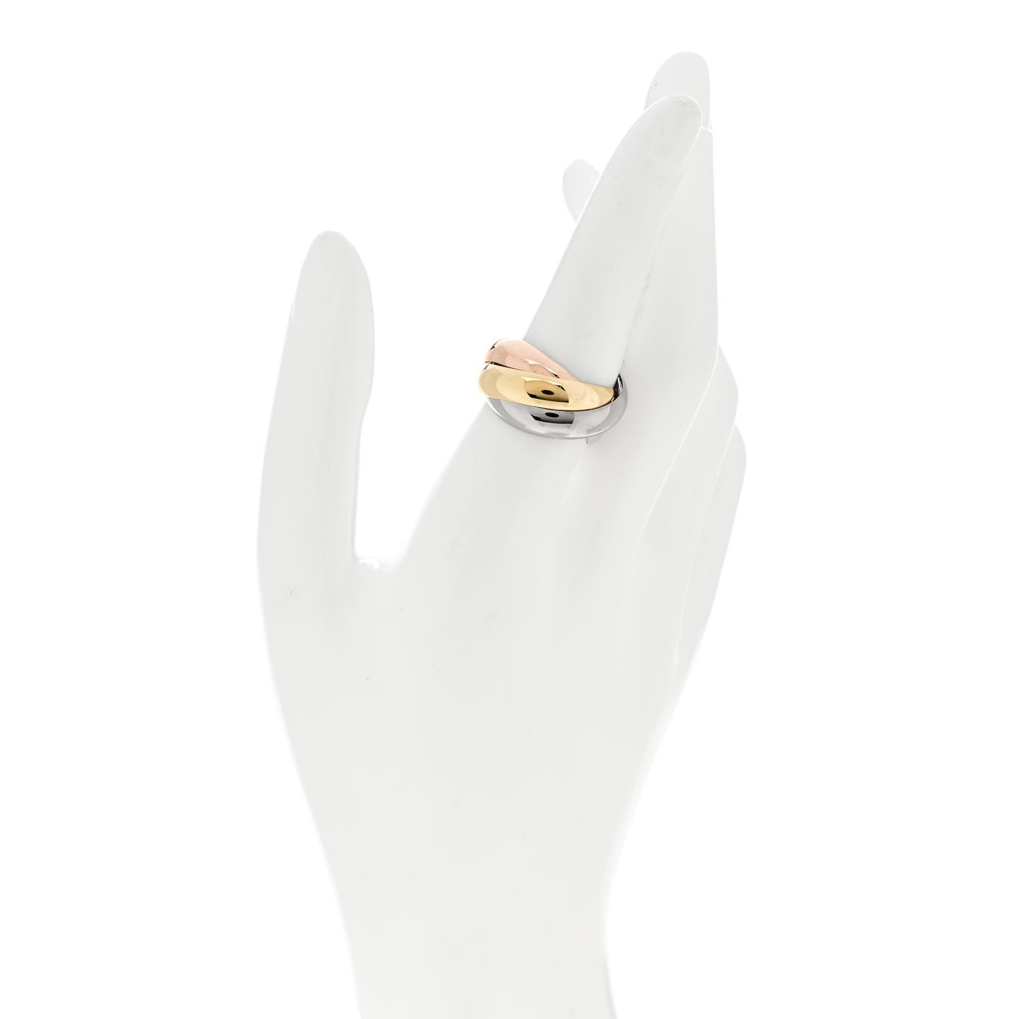 18K Pink Yellow White Gold Large Trinity Ring 57 8