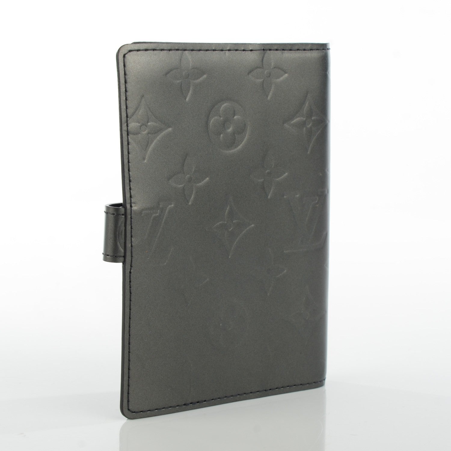 Louis Vuitton Monogram Mat Small Ring Agenda Cover Black 3 of 7